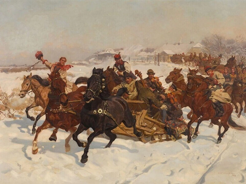 1849-Józef Chełmoński - Giro in slitta